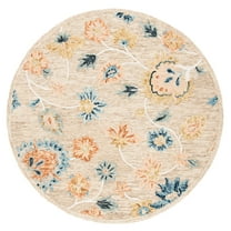 SAFAVIEH Metro Milford Floral Area Rug, Beige/Blue, 6' x 6' Round