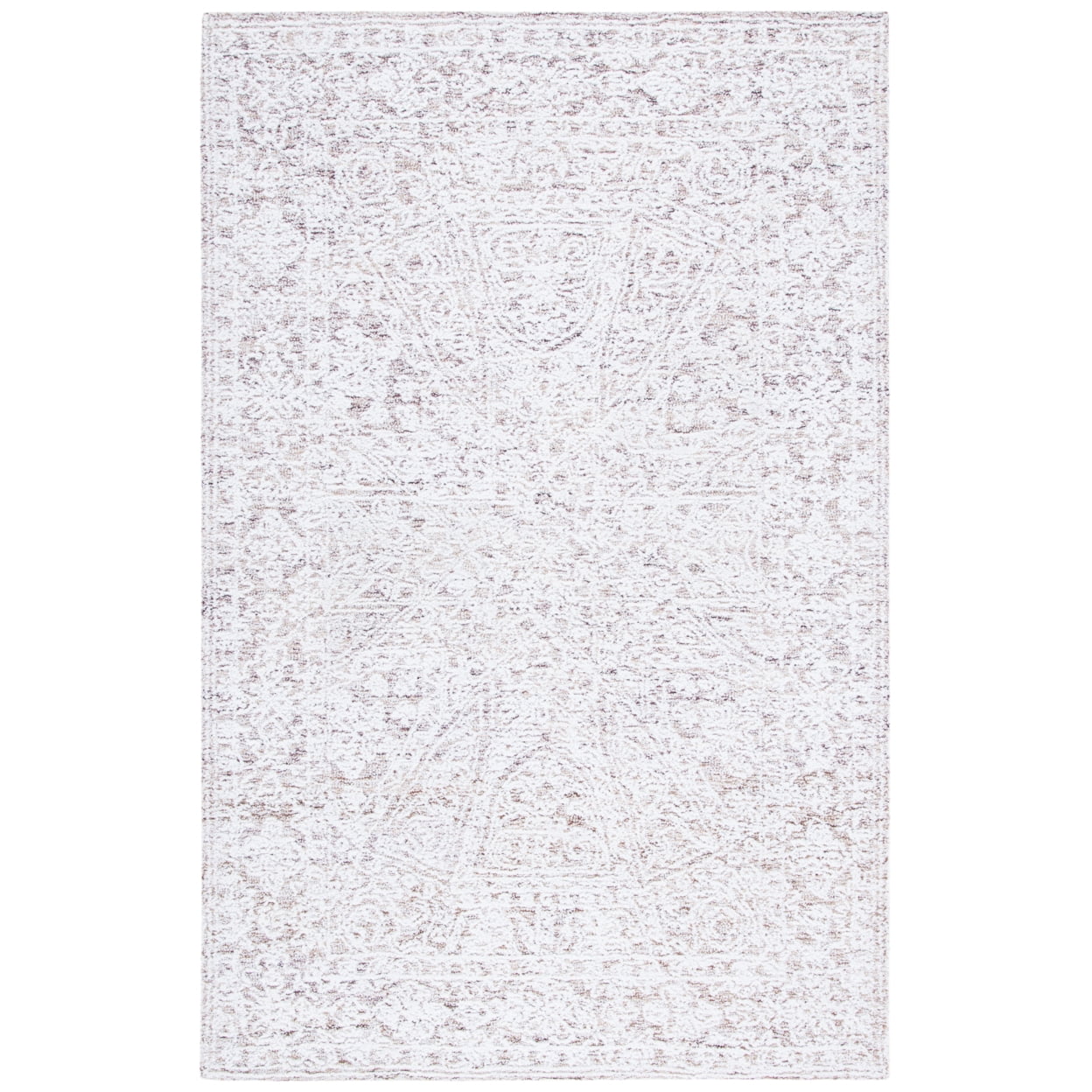Ivory and Beige 3' x 5' Hand-Tufted Wool Area Rug
