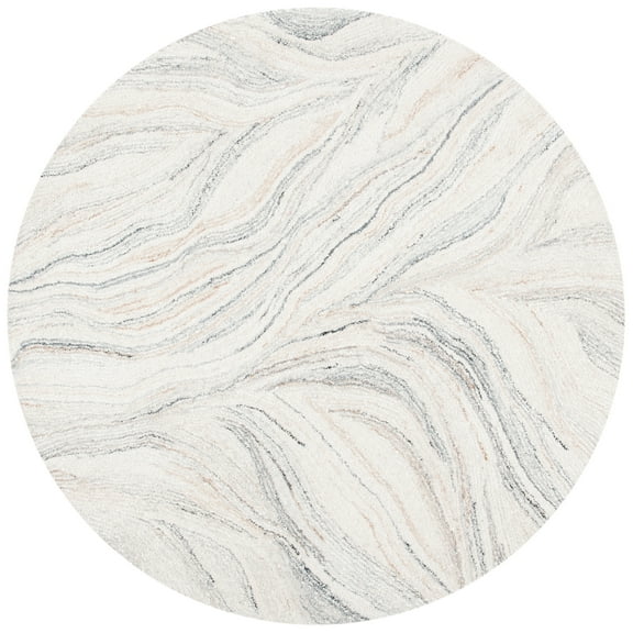 SAFAVIEH Metro Athens Abstract Area Rug, Ivory/Grey, 4' x 4' Round