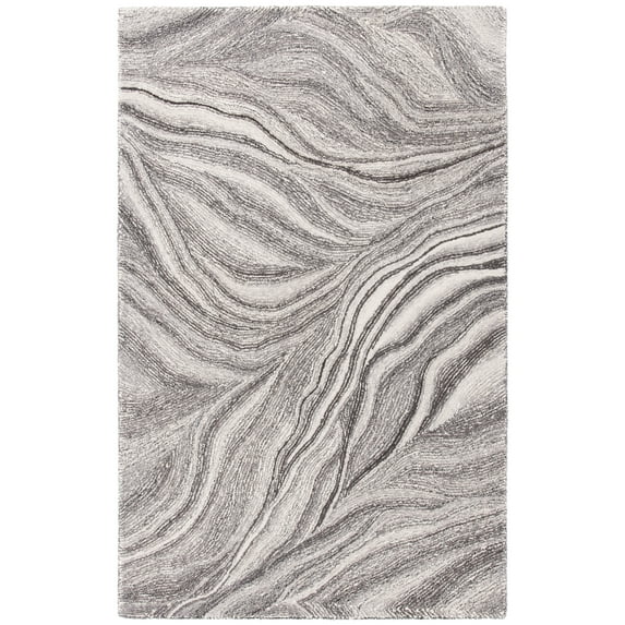 SAFAVIEH Metro Athens Abstract Area Rug, Ivory/Dark Grey, 5' x 8'