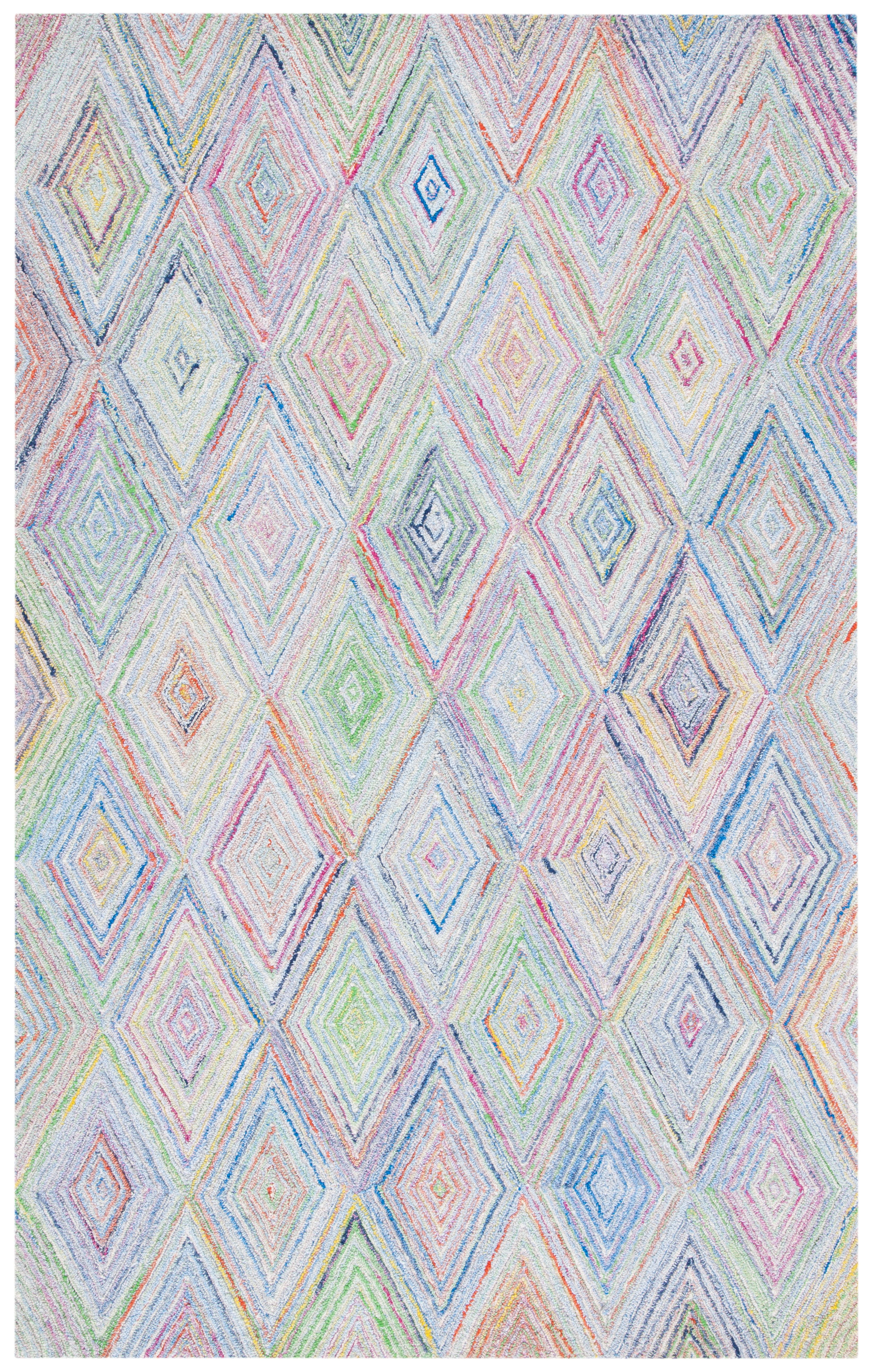 Handmade Multicolor Wool Rectangular Tufted Rug