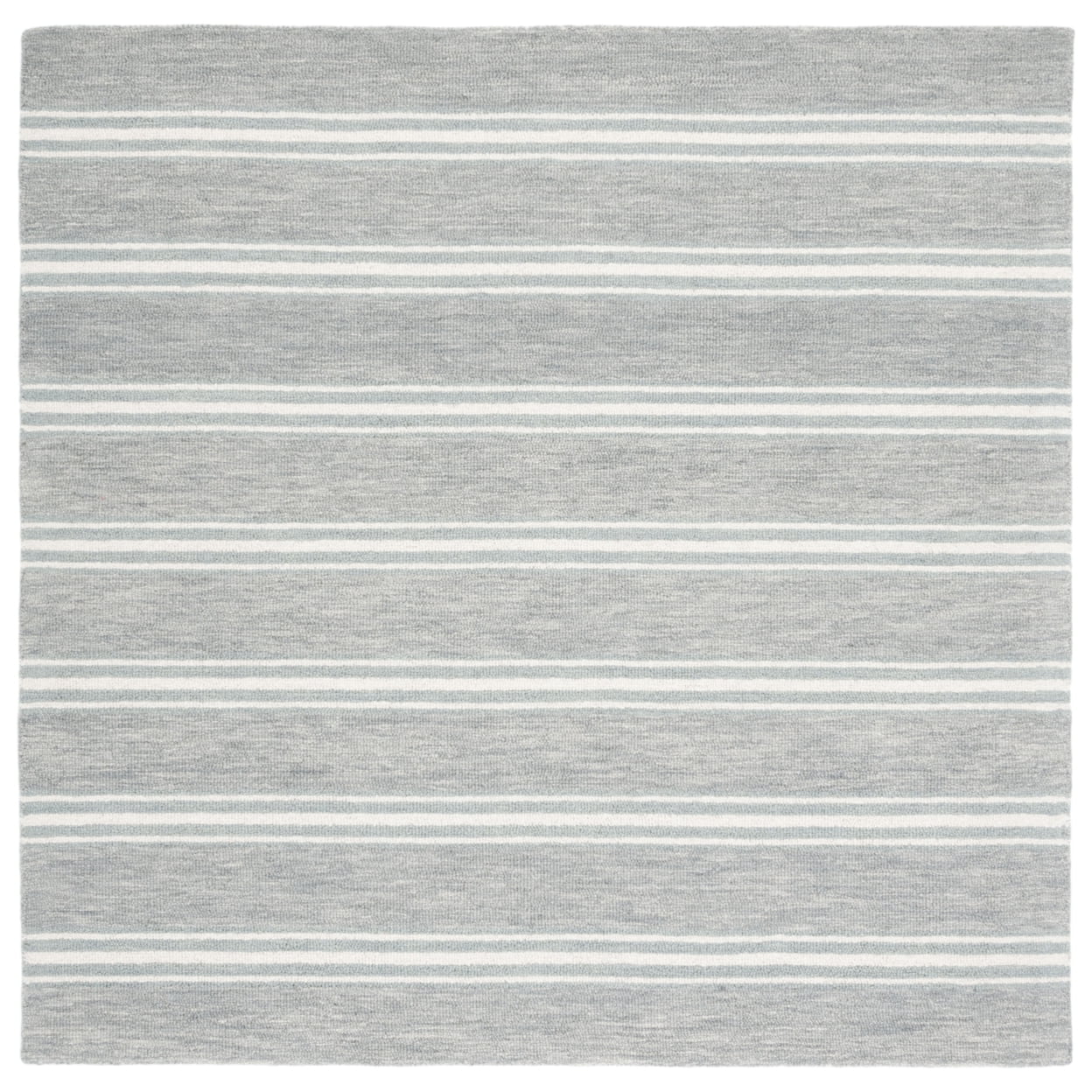 Elegant Gray Hand-Tufted Wool 6' Square Area Rug
