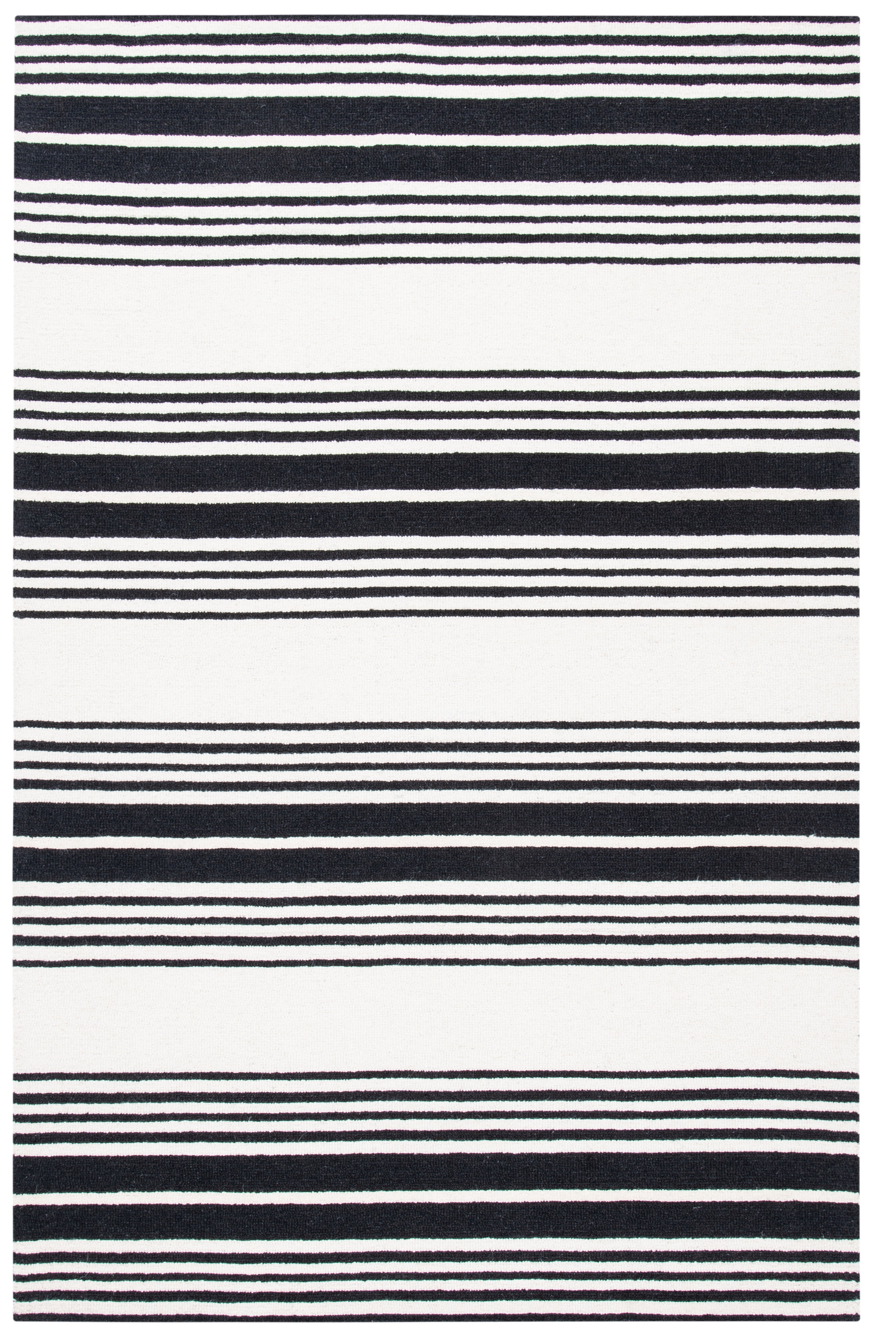 Elegant Hand-Tufted Wool Rectangular Rug in Black - 3' x 5'