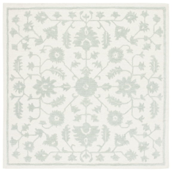 SAFAVIEH Metro Nicola Leaves Area Rug, Ivory/Light Green, 6' x 6' Square