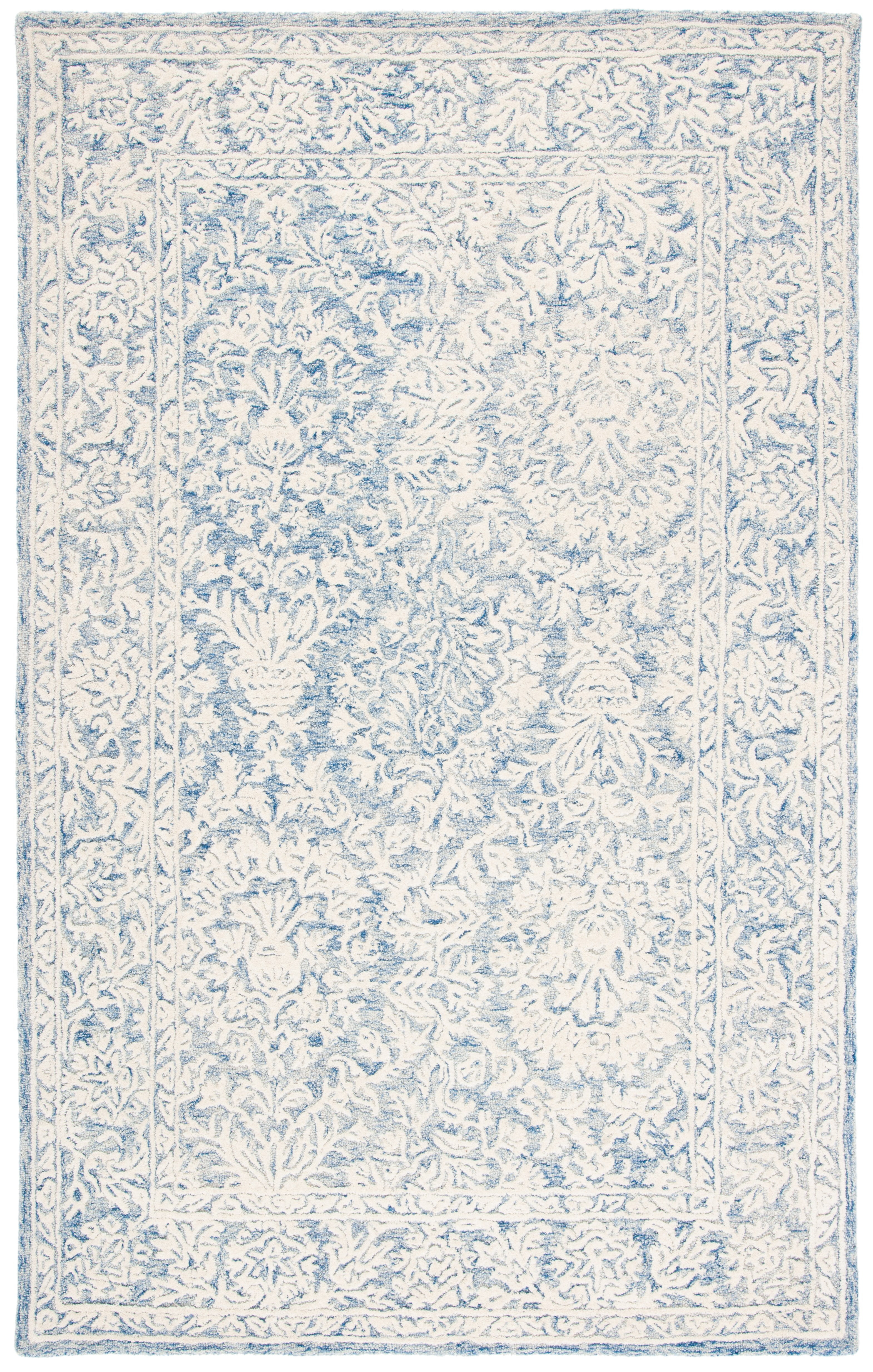 Metro Blue and Ivory Hand-Tufted Wool Area Rug