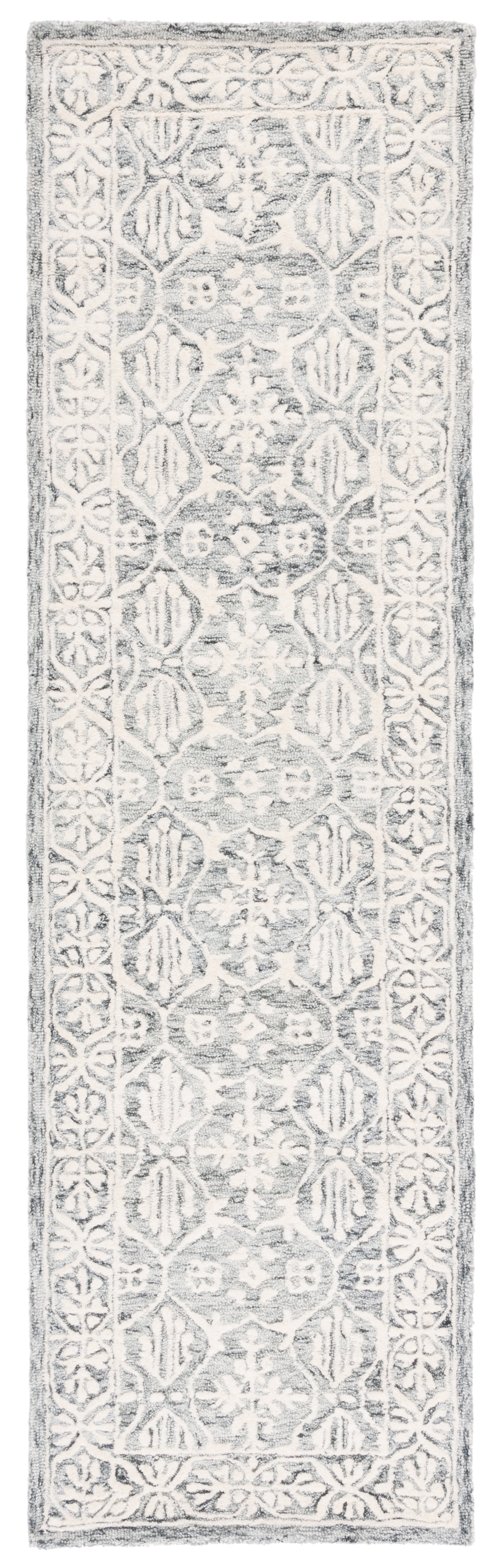 SAFAVIEH Metro Lorenzo Medallion Runner Rug, Dark Grey/Ivory, 2'3" x 8'