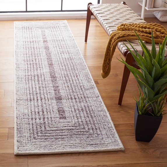 Safavieh Metro Bayon Bordered Runner Rug, Gray/Ivory, 2'3" x 8'
