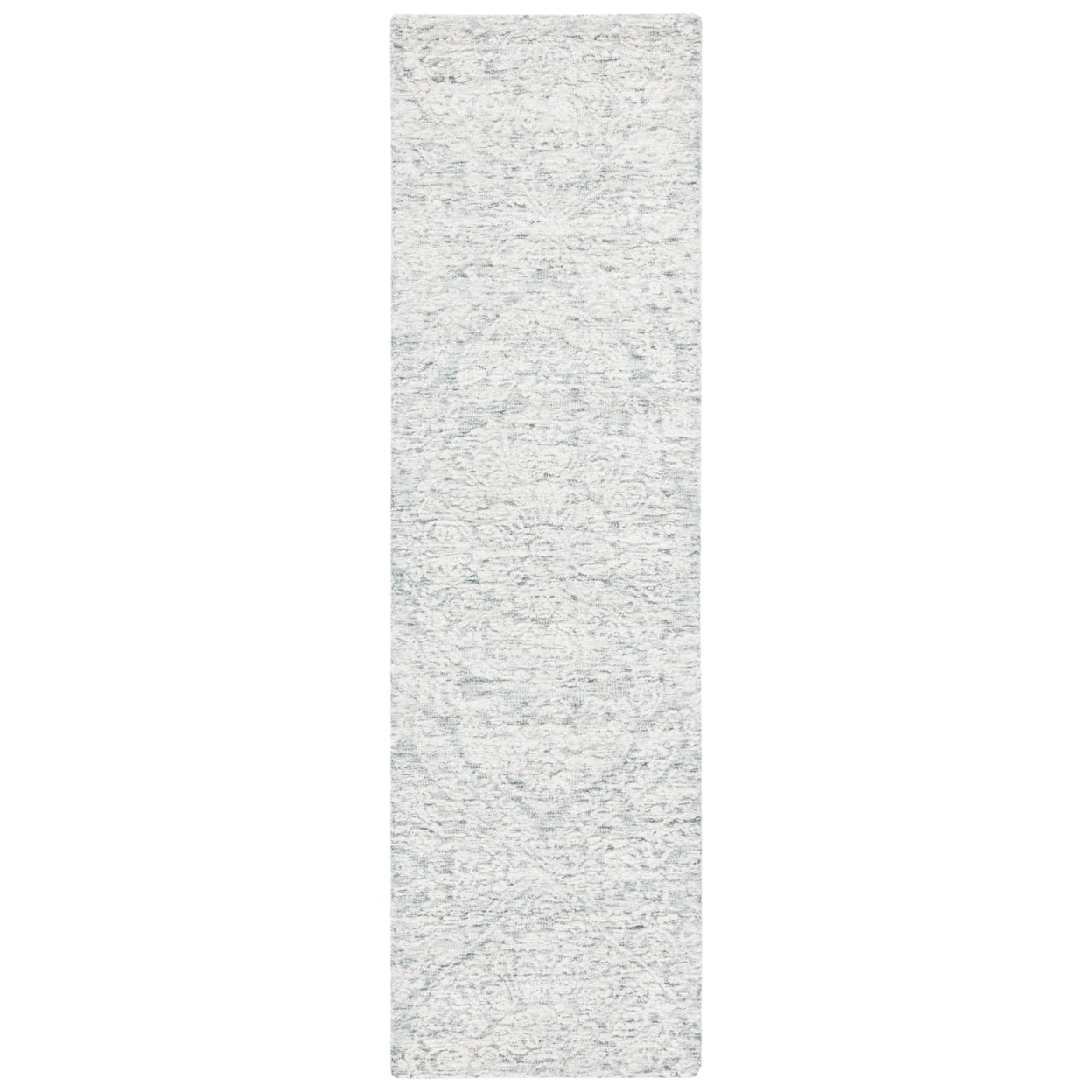 Elegant Gray Hand-Tufted Wool Area Rug - 27" x 7"