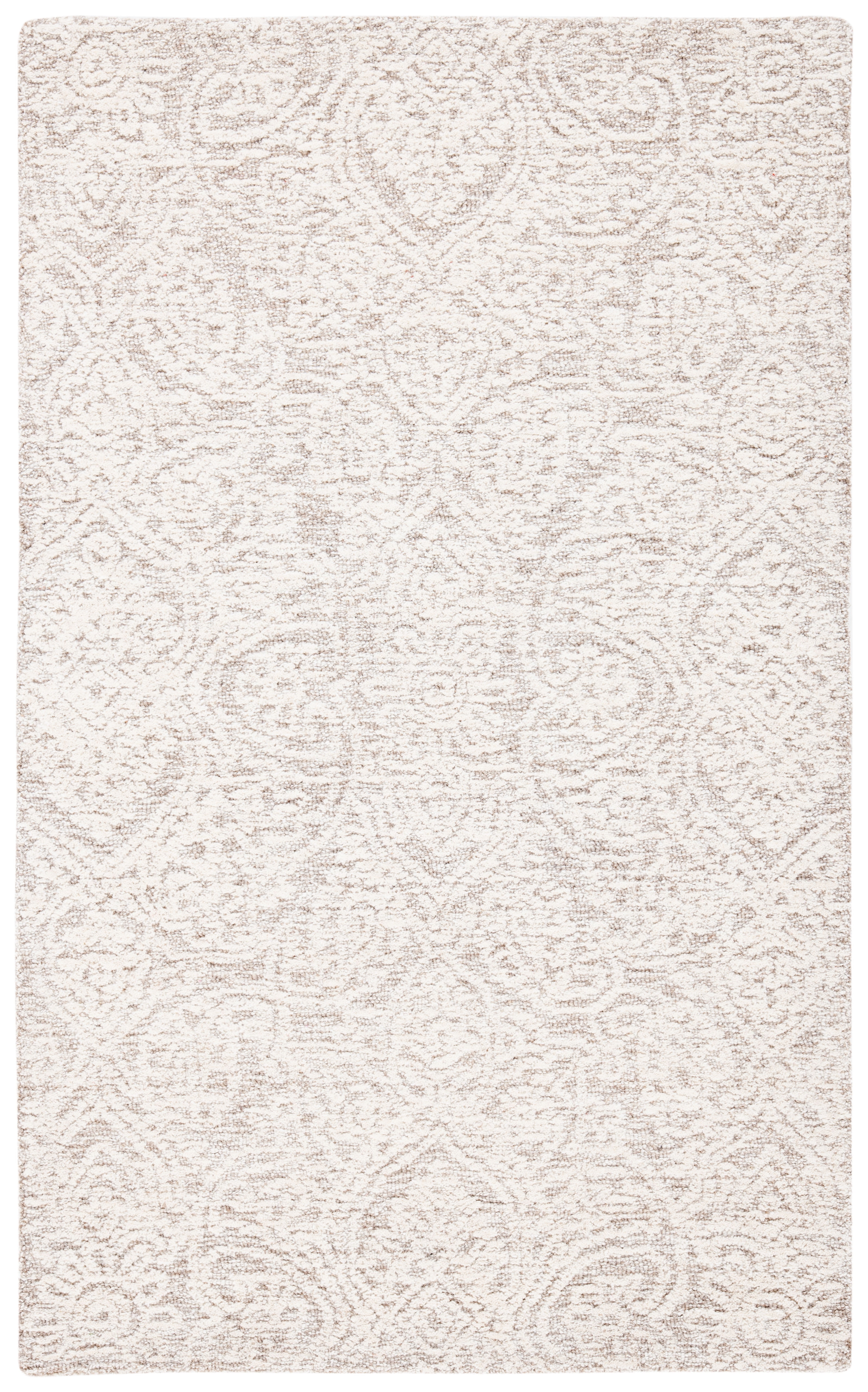 Natural Ivory Hand-Tufted Wool Round Area Rug
