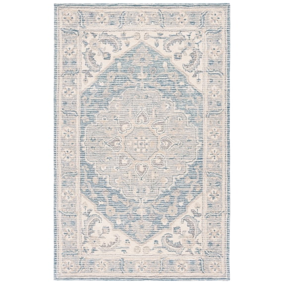 SAFAVIEH Metro Marion Medallion Area Rug, Blue/Ivory, 6' x 9'