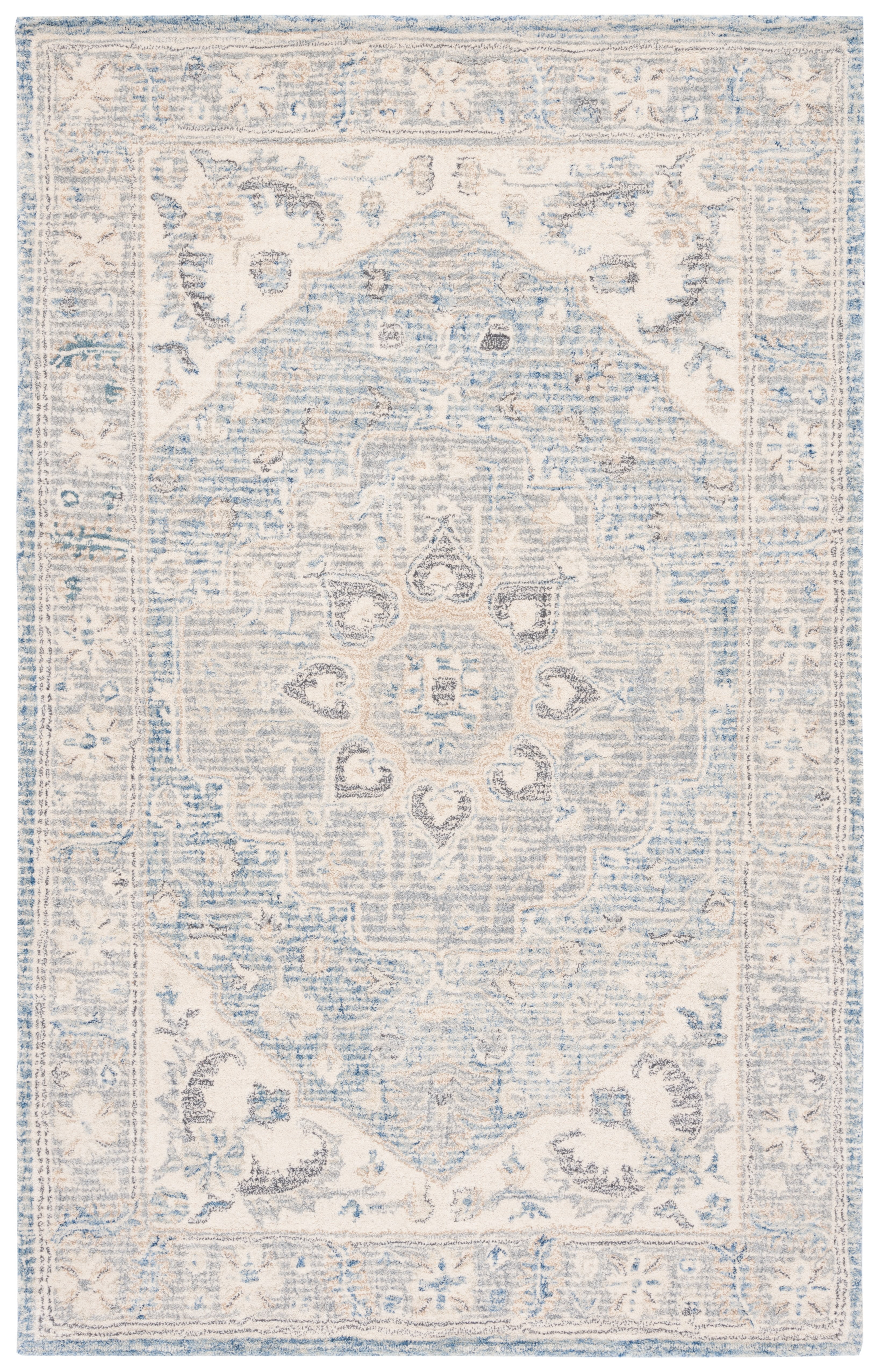 SAFAVIEH Metro Marion Medallion Area Rug, Light Grey/Ivory, 6' x 9'