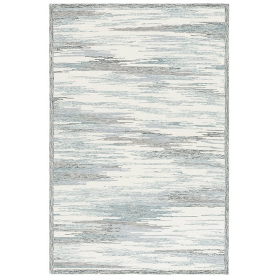 SAFAVIEH Metro Mark Abstract Area Rug, Ivory/Gray, 4' x 6'