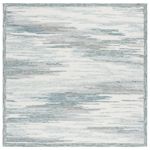 SAFAVIEH Metro Mark Abstract Area Rug, Ivory/Gray, 6' x 6' Square