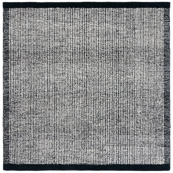 SAFAVIEH Metro Matilda Striped Area Rug, Ivory/Black, 6' x 6' Square