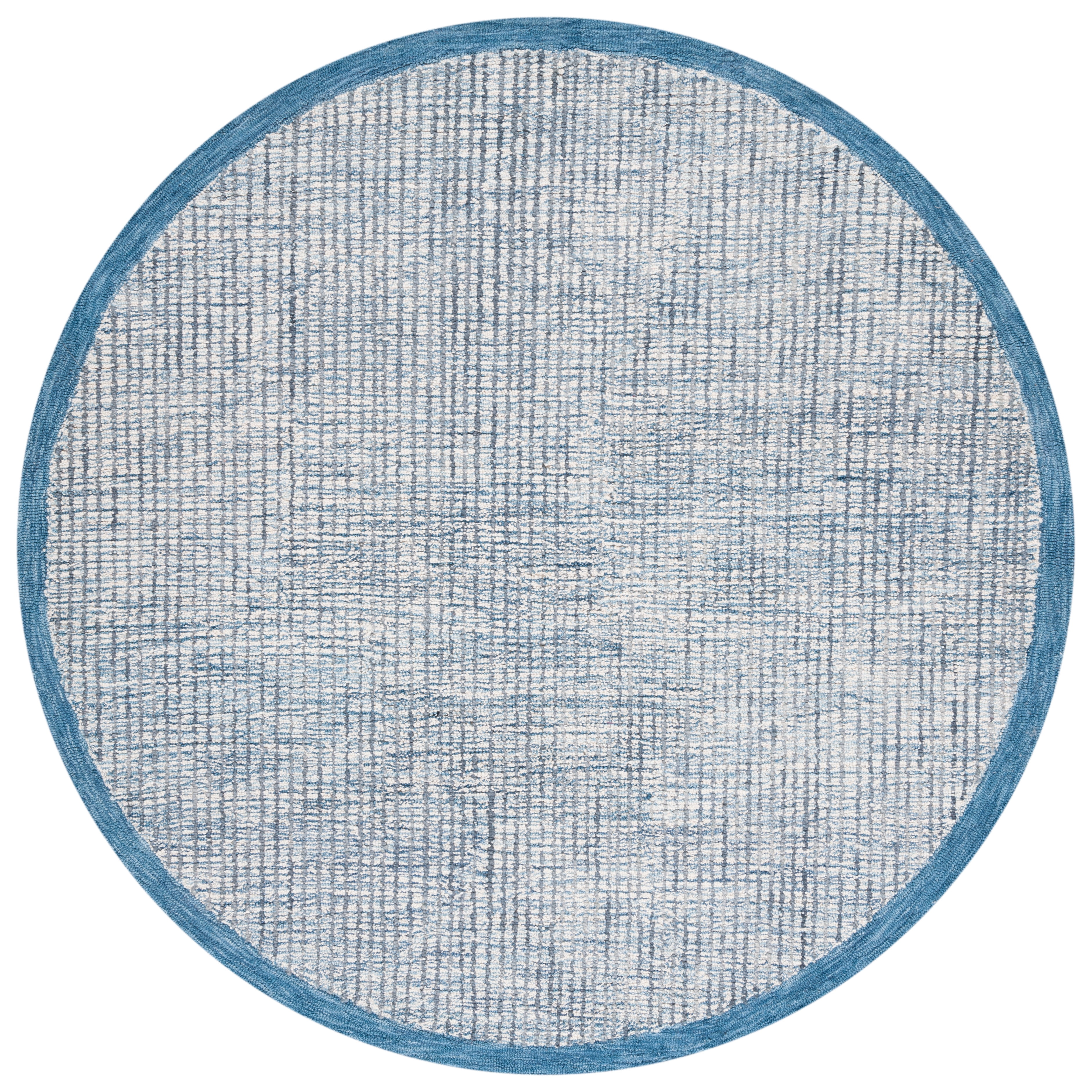 SAFAVIEH Metro Matilda Striped Area Rug, Ivory/Blue, 6' x 6' Round