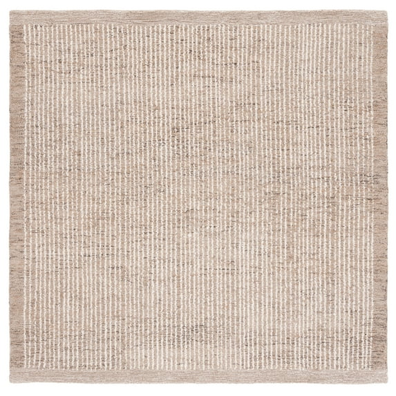 SAFAVIEH Metro Matilda Striped Area Rug, Ivory/Light Brown, 6' x 6' Square