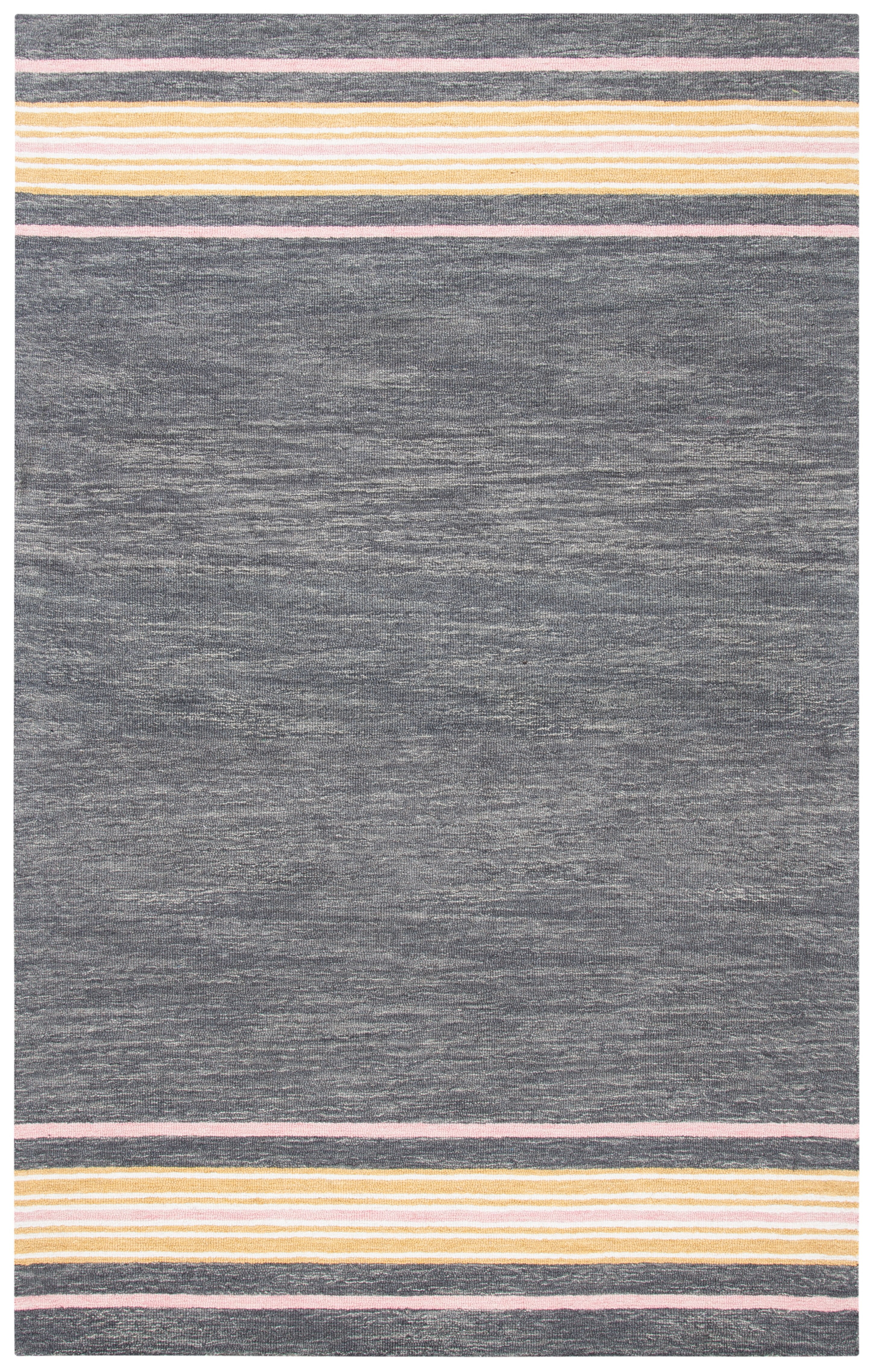 Gray Hand-Tufted Wool Rectangular 4' x 6' Rug