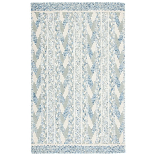 SAFAVIEH Metro Melody Geometric Area Rug, Blue/Ivory, 3' x 5'