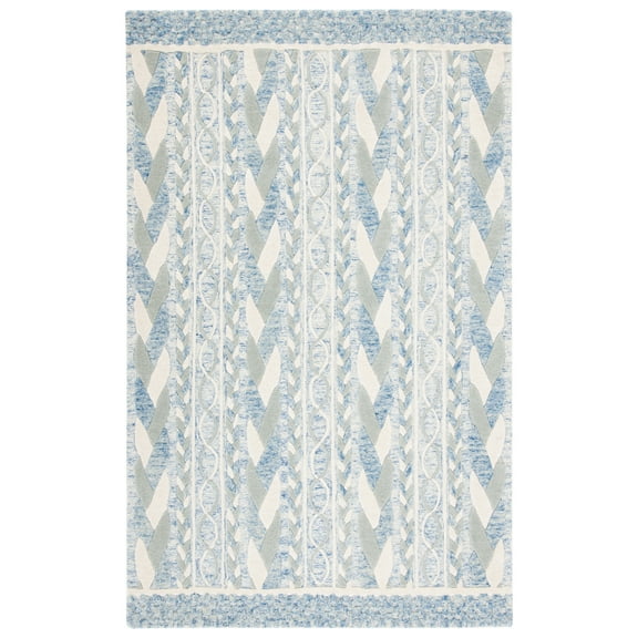 SAFAVIEH Metro Melody Geometric Area Rug, Blue/Ivory, 8' x 10'