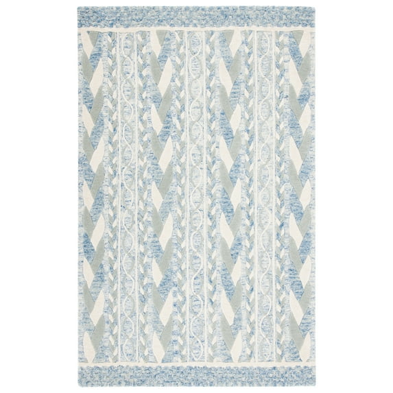 SAFAVIEH Metro Melody Geometric Area Rug, Blue/Ivory, 8' x 10'