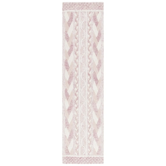 SAFAVIEH Metro Melody Geometric Runner Rug, Pink/Ivory, 2'3" x 9'