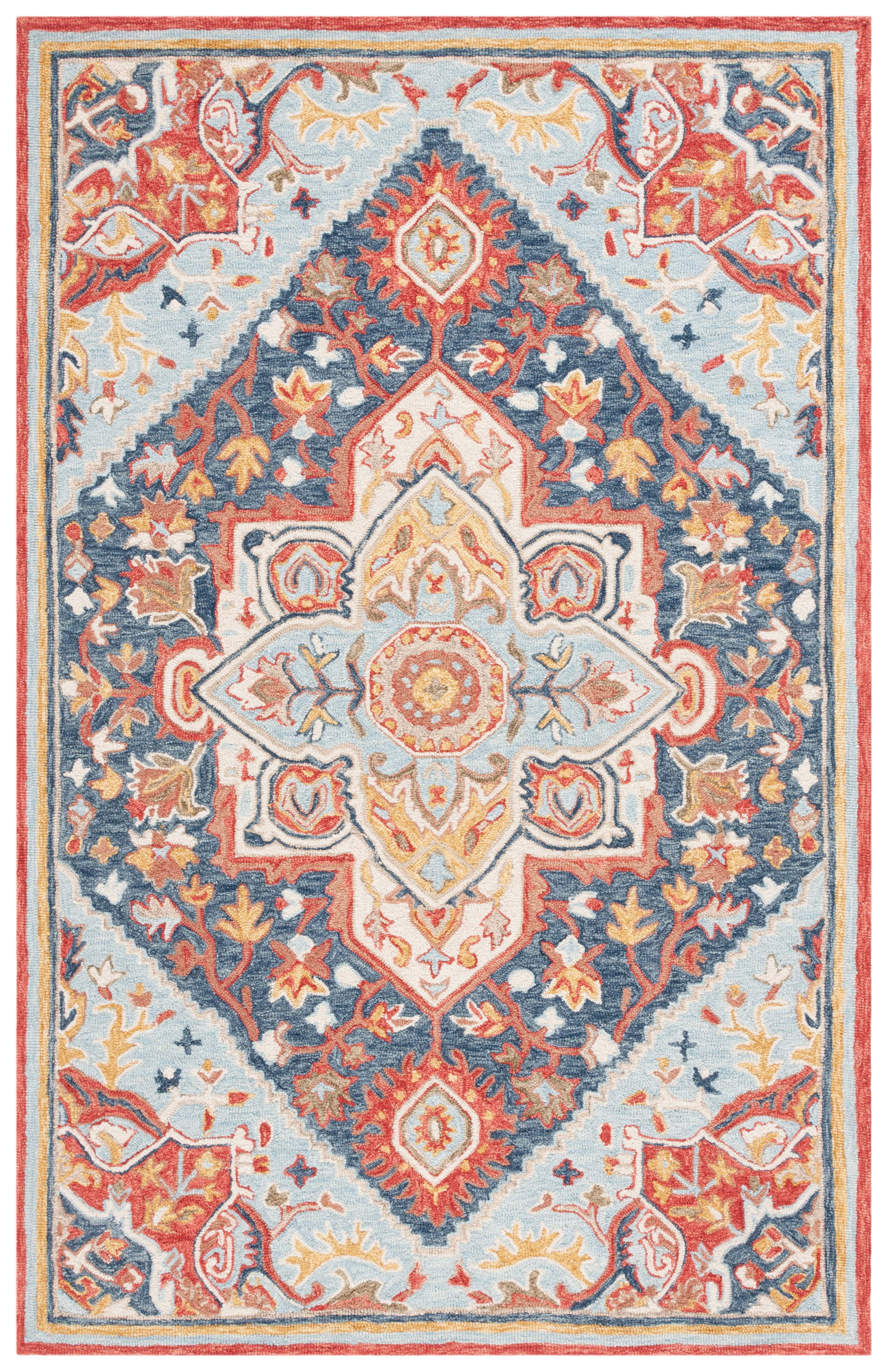 SAFAVIEH Metro Melvin Medallion Area Rug, Navy/Red, 5' x 8'