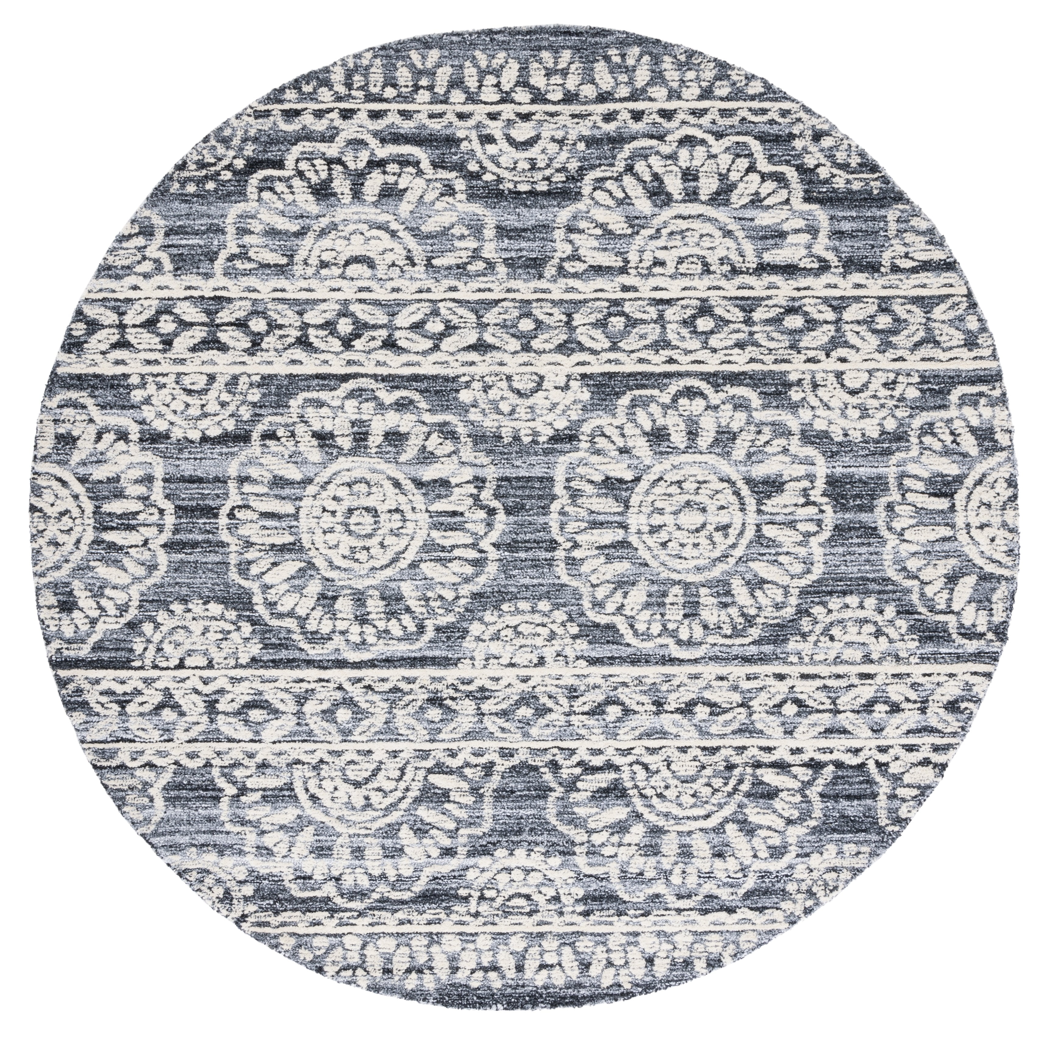 SAFAVIEH Metro Merrick Medallion Area Rug, Grey/Ivory, 6' x 6' Round