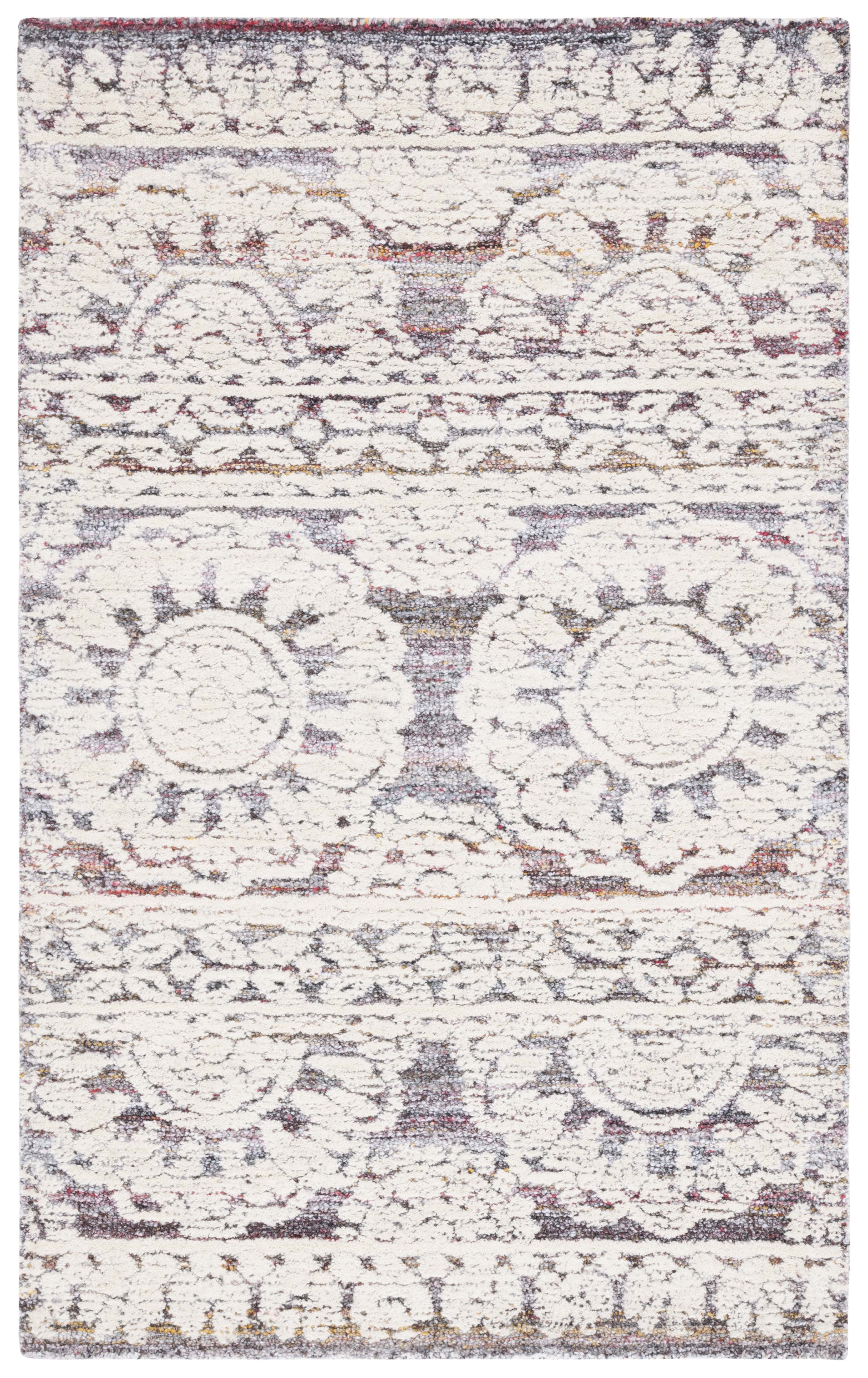 Metro 4' x 6' Red and Ivory Hand-Tufted Wool Area Rug
