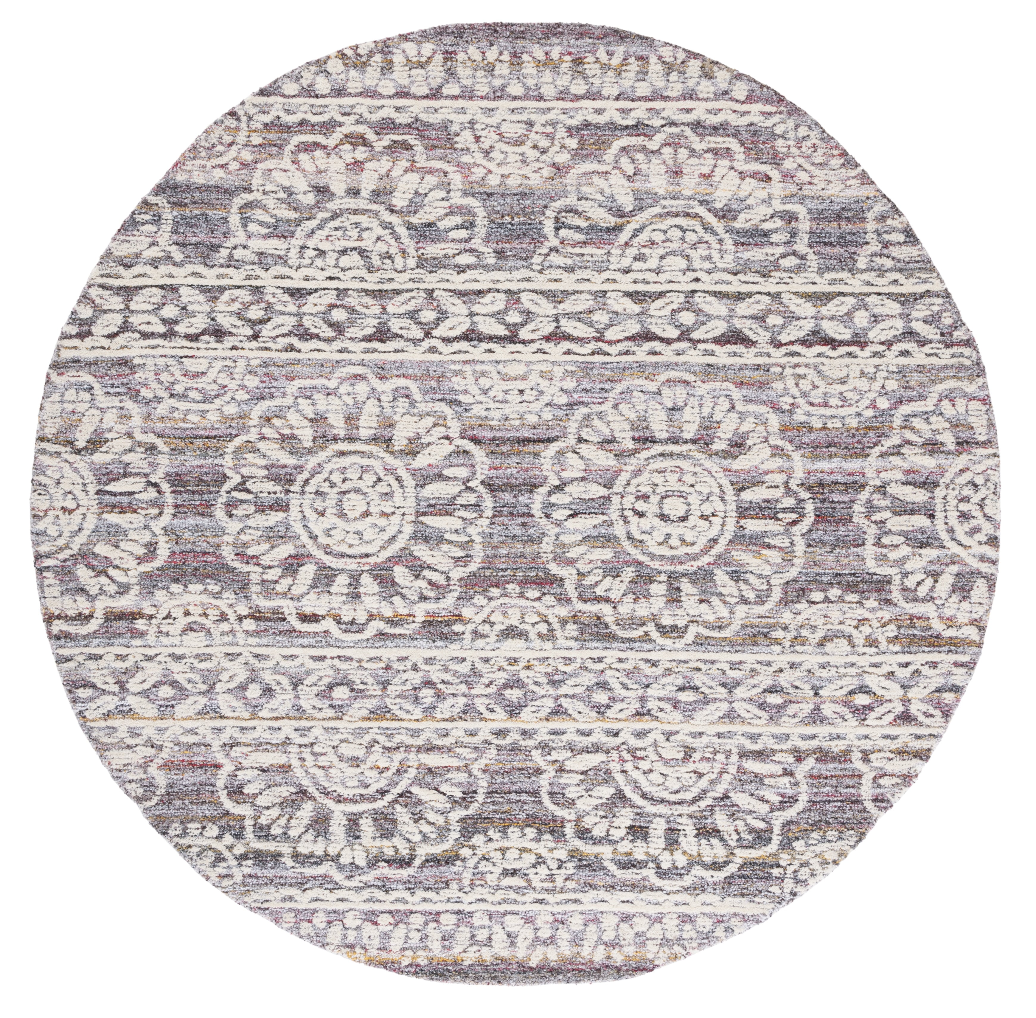 SAFAVIEH Metro Merrick Medallion Area Rug, Red/Ivory, 6' x 6' Round