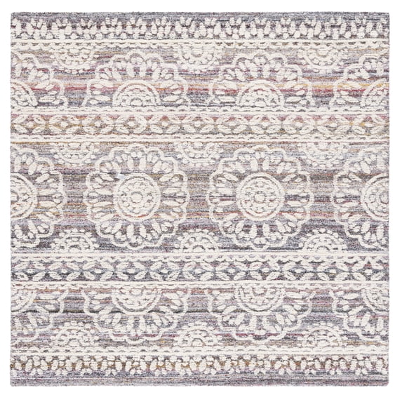 SAFAVIEH Metro Merrick Medallion Area Rug, Red/Ivory, 6' x 6' Square