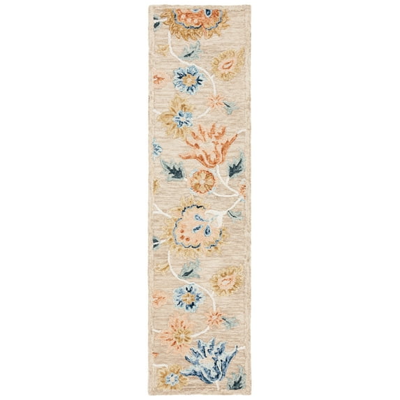 SAFAVIEH Metro Milford Floral Runner Rug, Beige/Blue, 2'3" x 9'