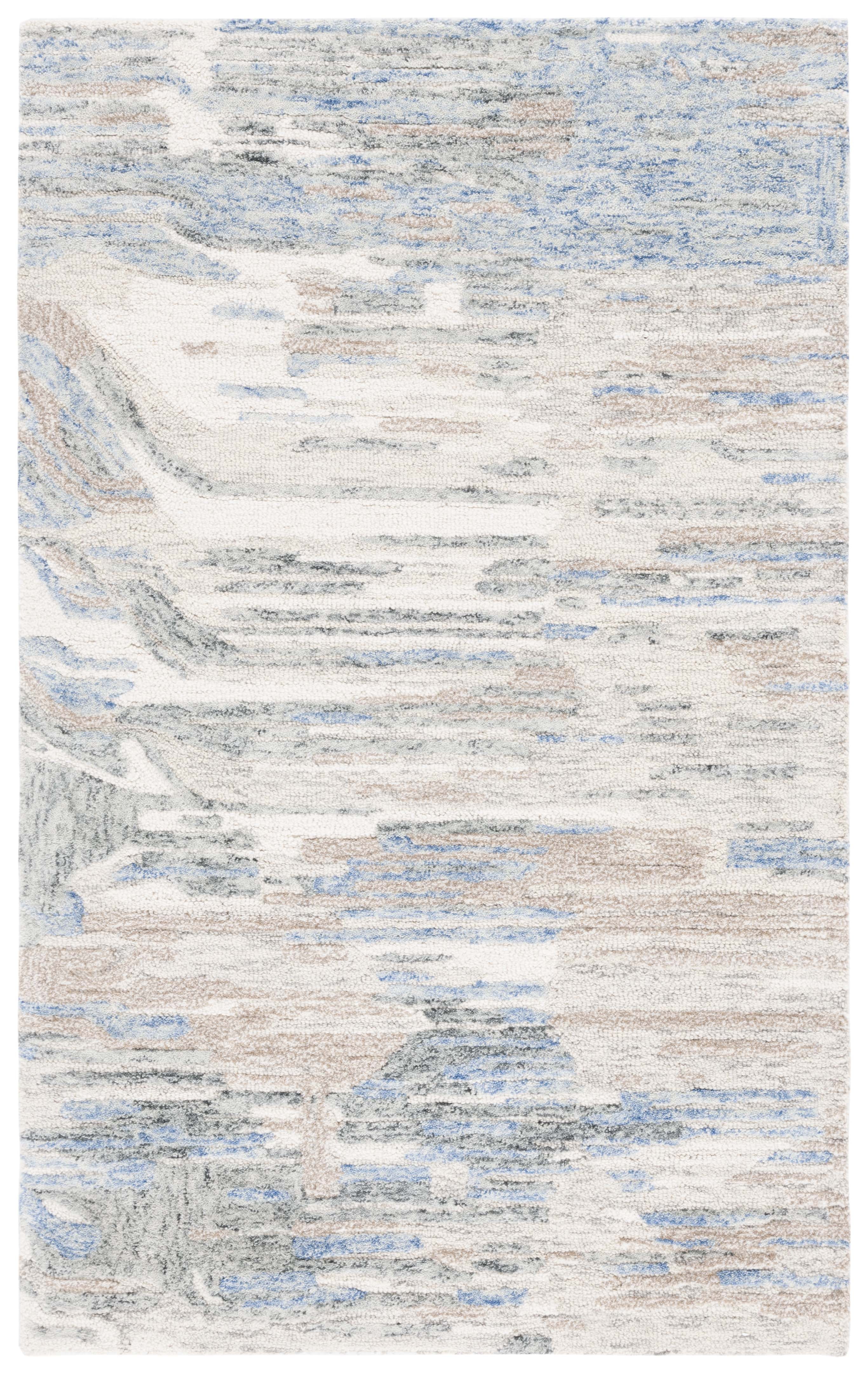 Ivory and Natural Floral Hand-Tufted Wool Area Rug