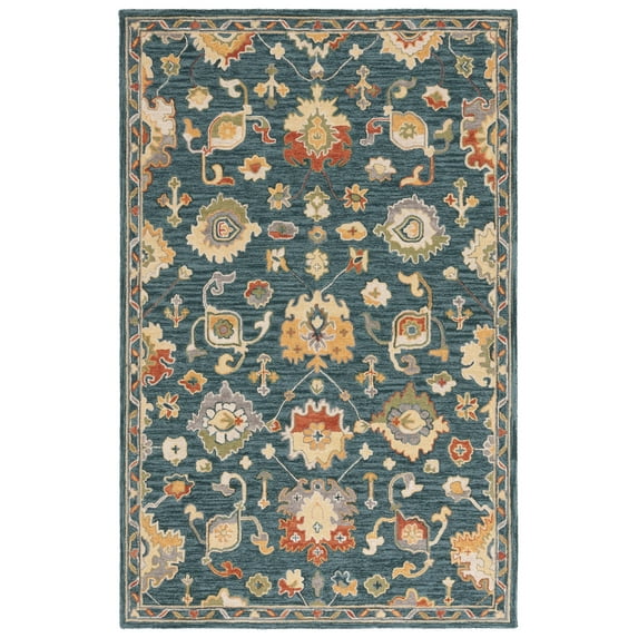 SAFAVIEH Metro Musa Floral Area Rug, Dark Grey/Red, 4' x 6'