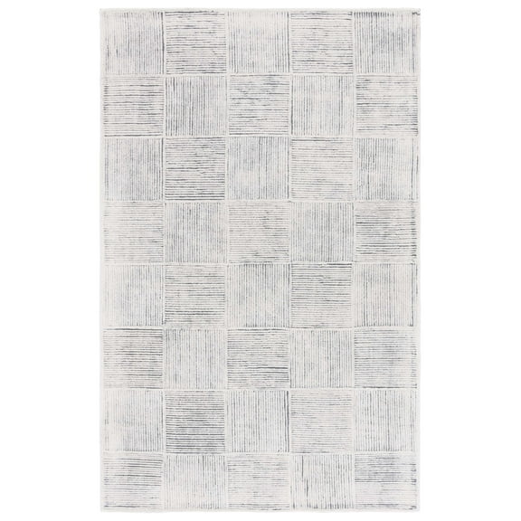 SAFAVIEH Metro Nadia Geometric Area Rug, Ivory/Charcoal, 4' x 6'