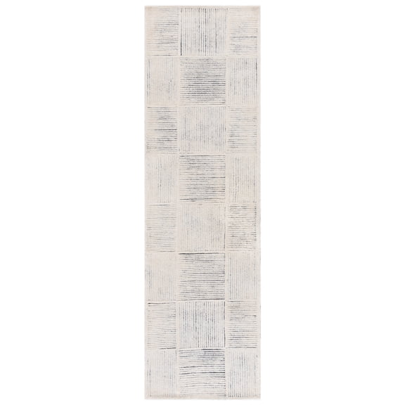 SAFAVIEH Metro Nadia Geometric Runner Rug, Ivory/Charcoal, 2'3" x 8'