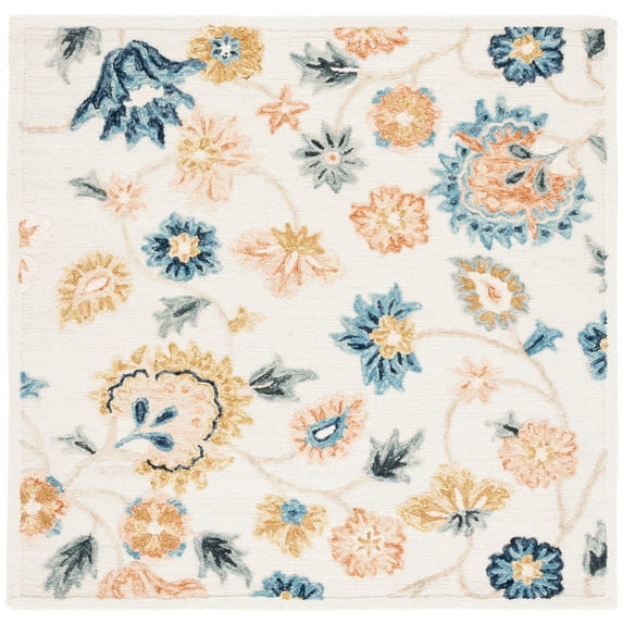 SAFAVIEH Metro Naira Floral Area Rug, Ivory/Grey, 6' x 6' Square