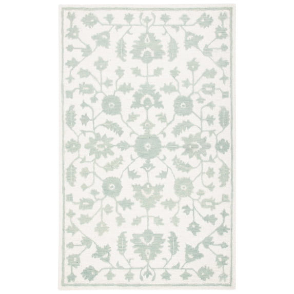 SAFAVIEH Metro Nicola Leaves Area Rug, Ivory/Light Green, 5' x 8'