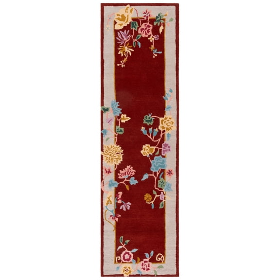 SAFAVIEH Metro Nixon Floral Runner Rug, Rust/Beige, 2'3" x 8'