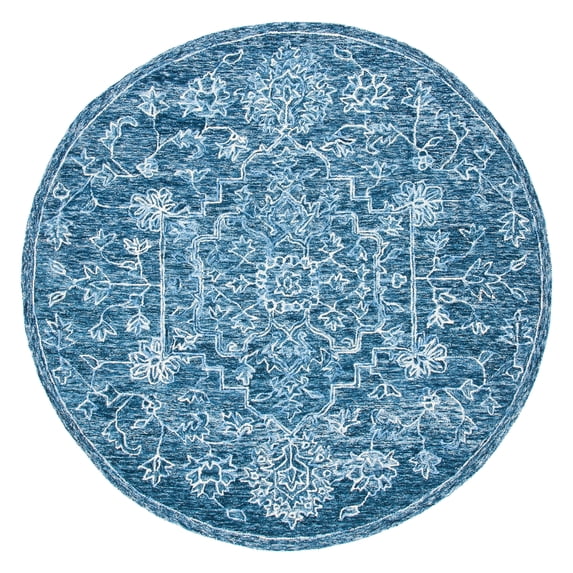 SAFAVIEH Metro Ognena Medallion Area Rug, Blue, 6' x 6' Round