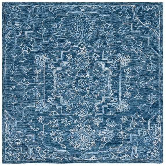 SAFAVIEH Metro Ognena Medallion Area Rug, Blue, 6' x 6' Square