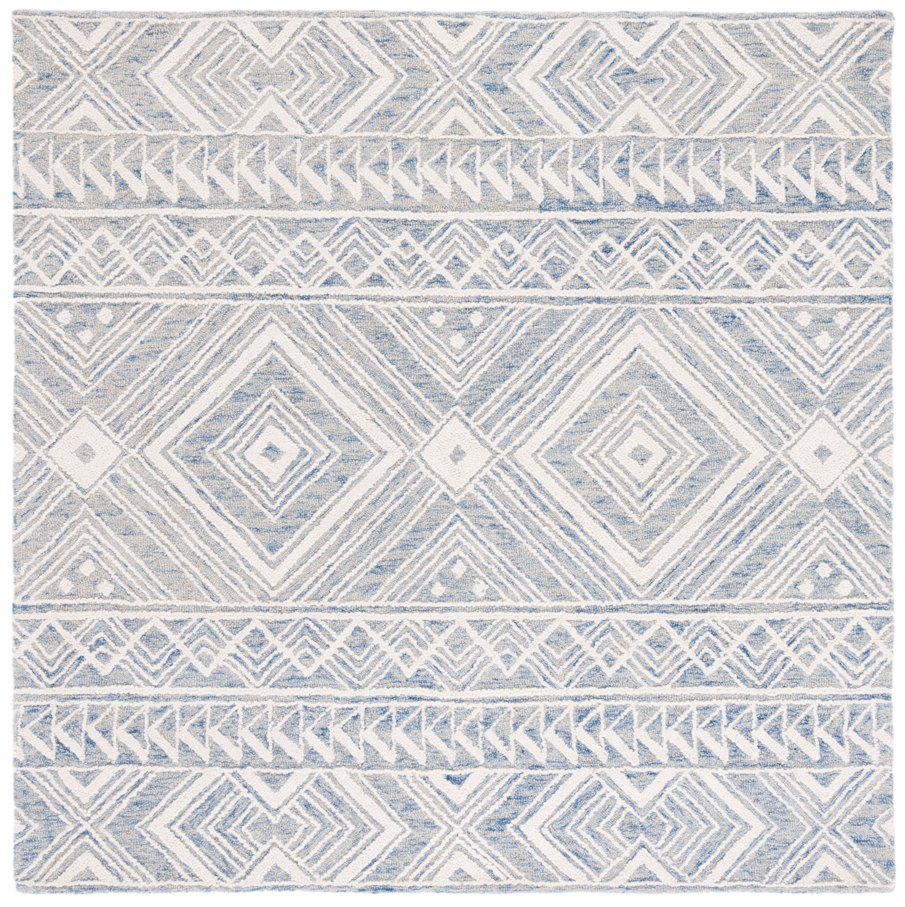 SAFAVIEH Metro Padraic Medallion Area Rug, Blue/Ivory, 6' x 6' Square