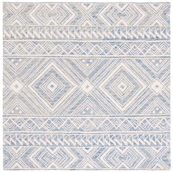 SAFAVIEH Metro Padraic Medallion Area Rug, Blue/Ivory, 6' x 6' Square
