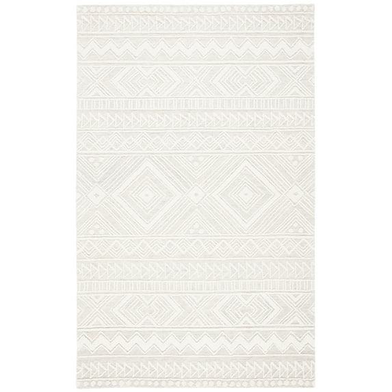 SAFAVIEH Metro Padraic Medallion Area Rug, Light Grey/Ivory, 5' x 8'