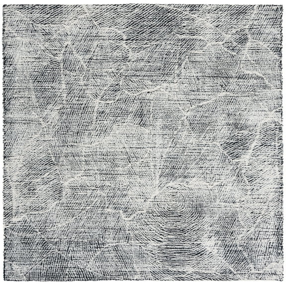 SAFAVIEH Metro Patricia Distressed Area Rug, Black/Ivory, 6' x 6' Square