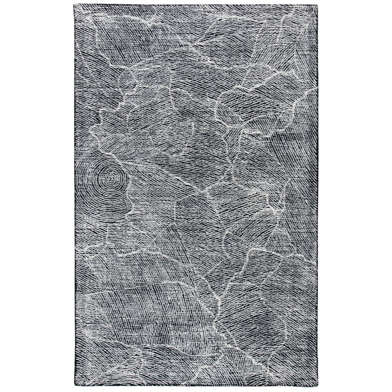 SAFAVIEH Metro Patricia Distressed Area Rug, Black/Ivory, 8' x 10'