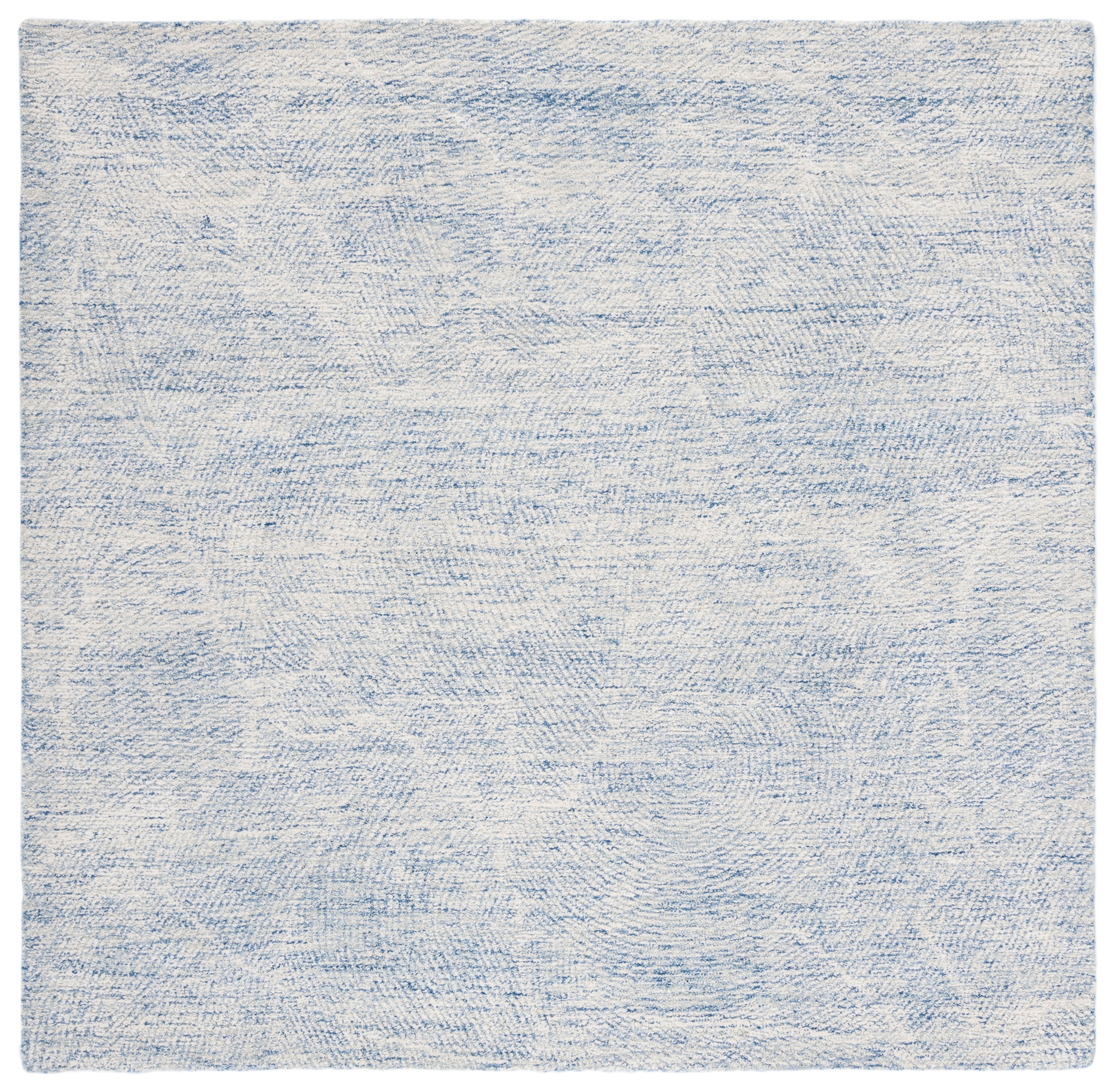 Handmade Blue Wool Tufted Non-slip 6' Square Rug