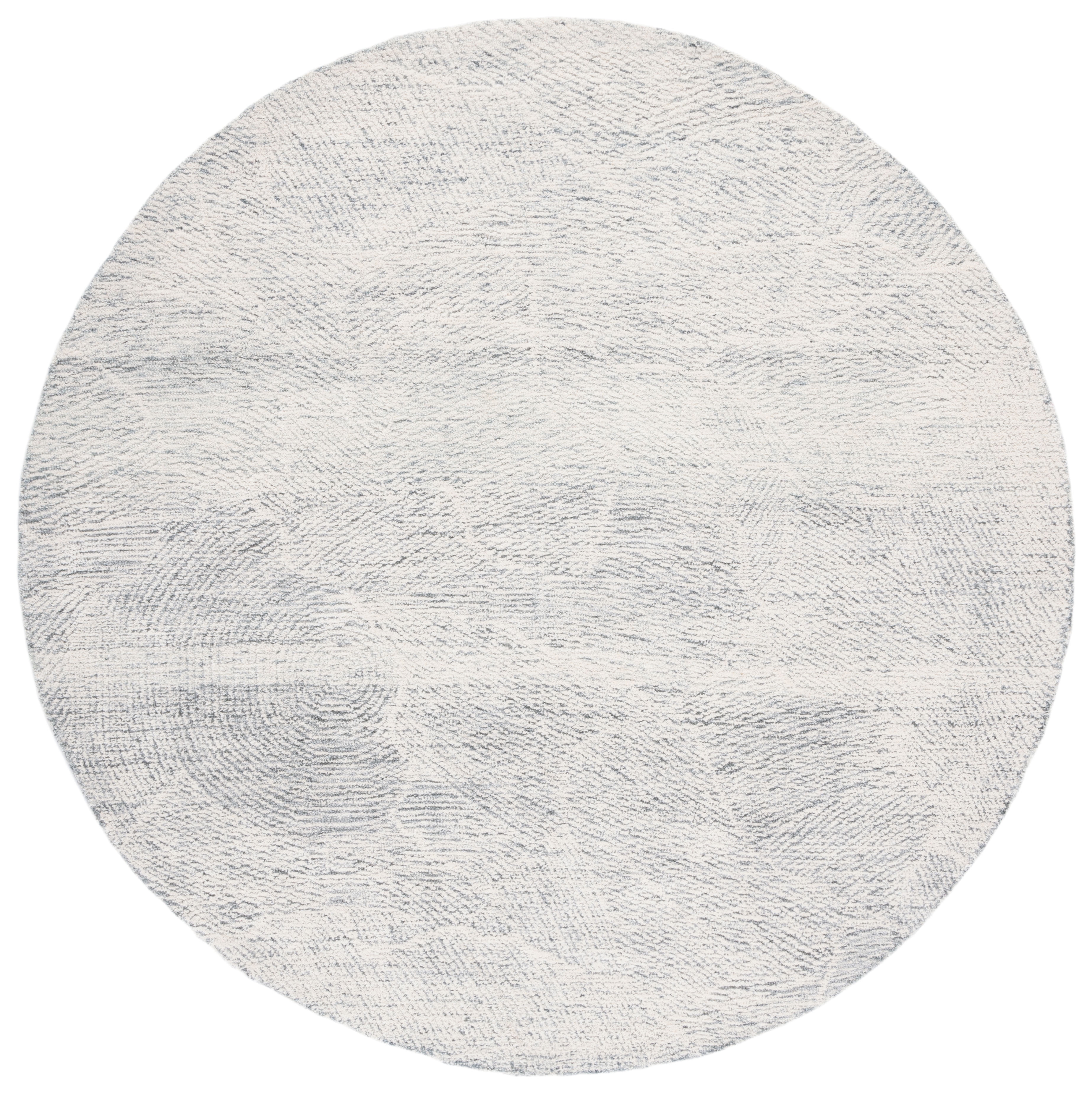 SAFAVIEH Metro Patricia Distressed Area Rug, Dark Grey/Ivory, 6' x 6' Round
