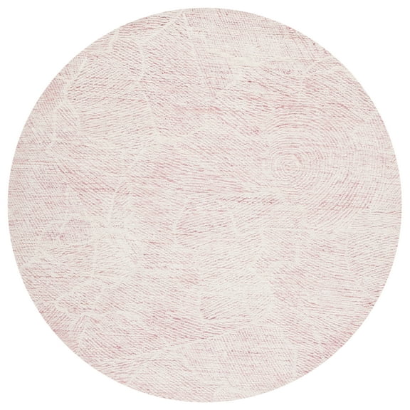 SAFAVIEH Metro Patricia Distressed Area Rug, Pink/Ivory, 4' x 4' Round