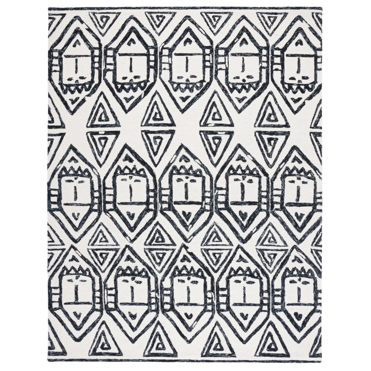 Elegant Noir Hand-Tufted Wool 8' x 10' Area Rug