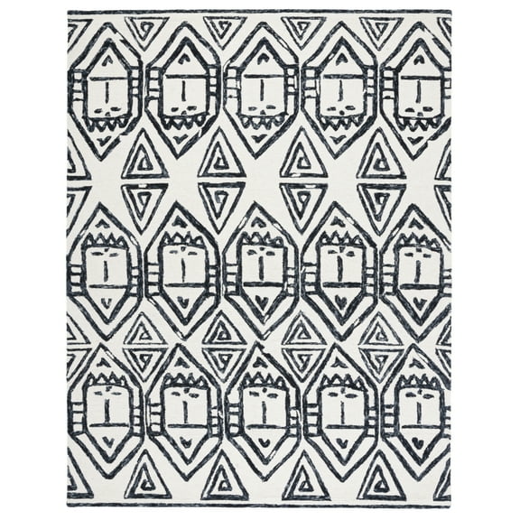 SAFAVIEH Metro Peronel Diamond Area Rug, Black/Ivory, 8' x 10'